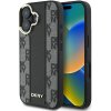 DKNY kožený pevný kryt na iPhone 16 so šachovnicovým vzorom a MagSafe (DKHMP16SPCPVSLK) - čierny KF2342717