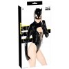 Black Level - Čierne šnurovacie body s maskou a ušami, čierne M