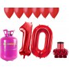 HeliumKing Hélium párty set na 10. narodeniny s červenými balónmi