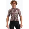 Rogelli Essential Graphic II pánsky cyklistický dres taupe / bordeaux