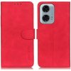Peňaženkové kožené puzdro KHAZNEH Retro na Motorola Moto G34 G5 - Červená