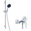 KIELLE Nefia páková sprchová batéria nástenná, ručná sprcha 3jet priemer 131 mm, sprchová tyč 70 cm, jazdec a sprchová hadica 150 cm, chróm, 20627SN70