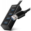 AXAGON HUE-M1AL, 4x USB 3.2 Gen 1 MINI húb, kovový, kábel USB-A 1.2m