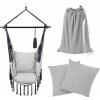 ZÁVESNÉ BRAZÍLSKE KRESLO ZÁHRADNÁ HOJDAČKA HAMAKA KOKÓN SIVÉ + VANKÚŠE