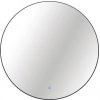 Okrúhle zrkadlo do kúpeľne s osvetlením Round LED s čiernym rámom Ø 80 cm s vypínačom a podložkou proti zahmlievaniu