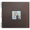Špirálový fotoalbum na fotorožky 30x30/40s. CANVAS hnedý