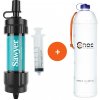 Sada vodního filtru Sawyer MINI Turquoise + skládací láhev CNOC Vesica 1l