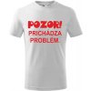 Detské tričko Prichádza problém biele (Humorné detské tričko)