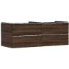 Hansgrohe Xelu Q - Umývadlová skrinka, 50x136x55 cm, 4 zásuvky, tmavý orech/matná biela 54089700