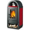 NORDICA Svezia New BII bordó - krbová kamna, výkon 5 - 15 kW, černý smalt / keramika bordó