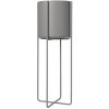 Kvetináč s podstavcom KENA | steel grey | vysoký