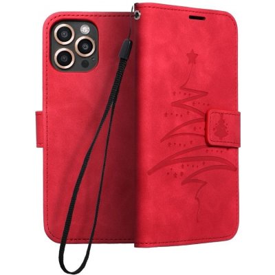 Púzdro Forcell MEZZO Book Xiaomi Redmi Note 10 / 10S vianočné strom červené