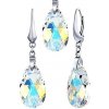 Silvego Strieborná súprava so Swarovski® Crystals KVAPKA 22mm LSW076S