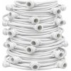 DECOLED Vonkajší svetelný festón Easy Fix 50 m pre 50 žiaroviek E27, biely kábel IP67, predĺženie, bez žiaroviek