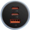 Baseus CGJP010013 Nabíjačka do Autá Triple Quick Charger USB/USB-C/USB-C 65W Dark Grey (6932172610289)