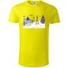 Panoráma lyžovania - Tričko z organickej bavlny - 2XL ( Citrónová )