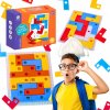 Logická hra Skladačka Karty Montessori Farebné Puzzle Kocky Stolová hra