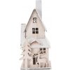 Drevený LED domček Christmas house biela, 9 x 20,5 x 9 cm