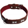 COBBYS PET Obojok z originálnej kože zdobený kostičkami 55cm/25mm hnedý