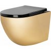 Závesná WC misa REA Carlo Mini Flat Gold/Black