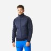 QUECHUA Pánska turistická mikina MH900 Mountain hybridná modrá 3XL