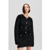 SVETER KARL LAGERFELD BOUCLE KNIT CARDIGAN BLACK