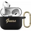 Guess Silikonové ochranné pouzdro GUA3SSSK s vintage nápisem pro AirPods 3 černé