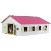 Kids Globe Stajňa pre kone so 7 boxmi a ružovou strechou 1:24