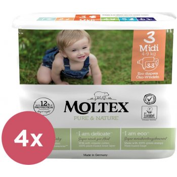 MOLTEX Pure & Nature Midi 4-9 kg 6 x 33 ks