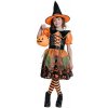 Detský kostým Čarodejnica s motívom tekvice, veľkosť 110/120 cm