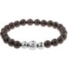 Šperky eshop - Pružný náramok - trblietavé guličky z modrého pieskovca, oceľové korálky Z42.15
