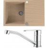 Alveus SETA 20016 Beige 55/CHR SETA20016 - Drez Granitový CADIT 20 -790x500mm, vanička 375x425x198mm + batéria Ruta,chrómová