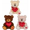 Plyšový medveď s červeným srdiečkom 30 cm hnědý