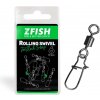 Zfish Obratlík s Karabínou Rolling Swivel & Fastlock Snap 10 ks Veľkosť 10 Nosnosť 21 kg