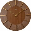 ELEGANTNÉ DREVENÉ HNEDÉ NÁSTENNÉ HODINY JVD HC502.2 50 cm ZLATÉ RUČIČKY