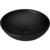 CERANO - Umývadlo keramické Tahia - na dosku - čierna matná - ⌀ 43 cm CER-403380