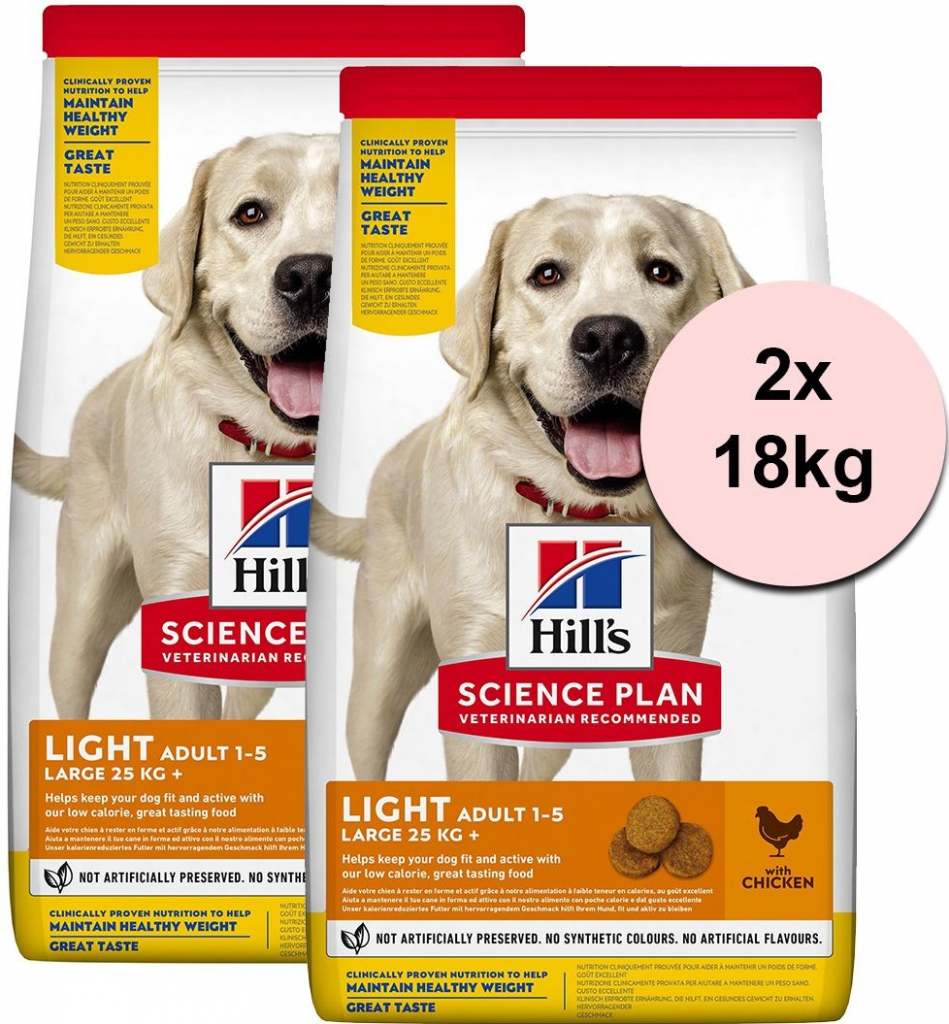 Hill\'s Science Plan Canine Adult Light Large Breed Chicken 2 x 18 kg