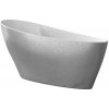 Besco KEYA GLAM Silver voľne stojaca vaňa z liateho mramoru 165 x 70 cm