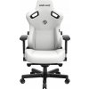 Herná stolička do kancelárie Anda Seat Kaiser 3 XL, kožená, biela, otočná