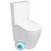 Sapho TURKU kombi WC, Vortex Rimless, spodný/zadný odpad, biela PC104V