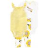 CARTER'S Set 3dielny legíny, body kr. rukáv, body na ramienka Yellow Sunflower dievča 6m 1N042410_6M