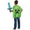Detský kostým Minecraft Creeper s mečom a plášťom