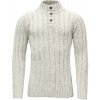 Devold lněný svetr se stojáčkem Nansen Wool Button Neck grey melange