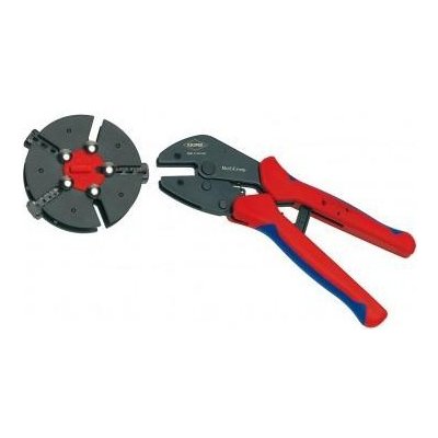 KNIPEX Lisovacie kliešte KNIPEX MultiCrimp s výmenným zásobníkom, 3 lisovacie nadstavce