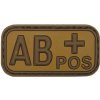 MFH nášivka krvná skupina 3D AB positive khaki 5x2,5cm