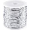Dutinka s lurexom šírka 2 mm plochá, vianočná strieborná 1ks