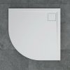SanSwiss LIVADA SanSwiss sprchová vanička LIVADA z liateho mramoru, štvrťkruh 90x90x3,5 cm, biela, sifón na kratšej strane vaničky W20R5509004