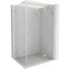 MEXEN/S - Lunar T sprchovací kút dvere krídlové pravá 140 x 80, transparent, zlato kartáčovaná 834T-140-080-55-00-P