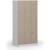 Šatníková skrinka S1 s úložnými boxmi, 6 boxov, 1850 x 900 x 500 mm, demont, otočný zámok, béžové dvere