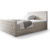 Wilsondo Čalúnená boxspring manželská posteľ s vrchným matracom Montana - krémová Rozmer: 140x200